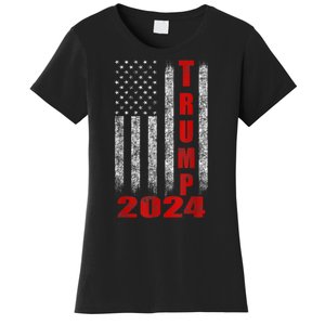 Trump 2024 American Flag Design Women's T-Shirt