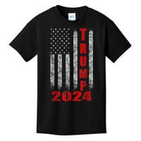 Trump 2024 American Flag Design Kids T-Shirt