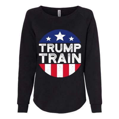 Trump 2024 All Aboard The Trump Train Usa American Flag Womens California Wash Sweatshirt