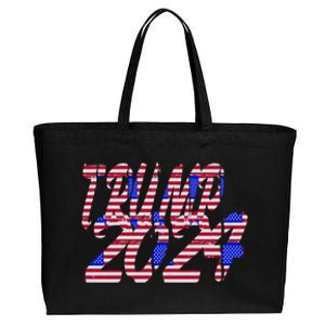 Trump 2024 American Grunge Style Cotton Canvas Jumbo Tote