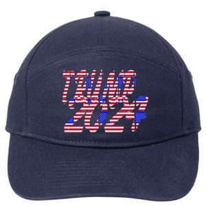 Trump 2024 American Grunge Style 7-Panel Snapback Hat