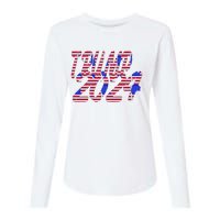 Trump 2024 American Grunge Style Womens Cotton Relaxed Long Sleeve T-Shirt