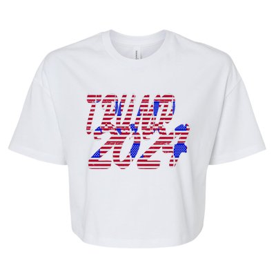 Trump 2024 American Grunge Style Bella+Canvas Jersey Crop Tee