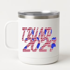 Trump 2024 American Grunge Style 12 oz Stainless Steel Tumbler Cup