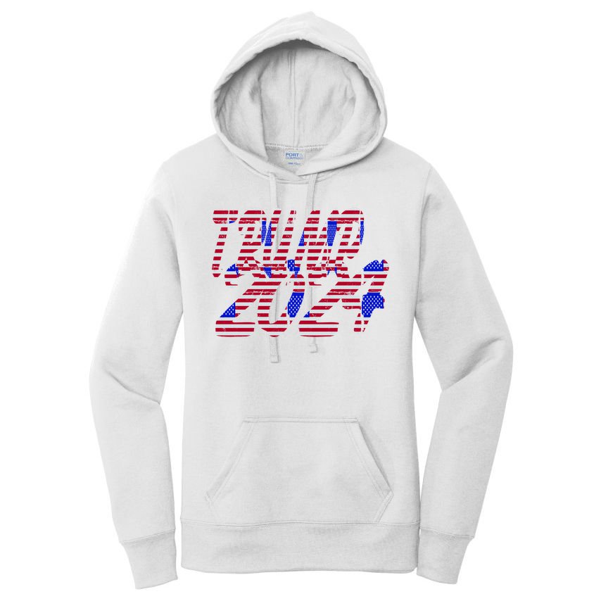 Trump 2024 American Grunge Style Women's Pullover Hoodie