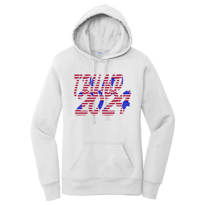 Trump 2024 American Grunge Style Women's Pullover Hoodie