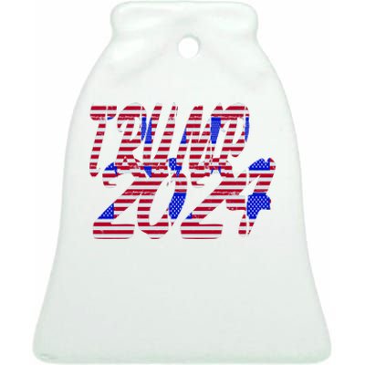 Trump 2024 American Grunge Style Ceramic Bell Ornament