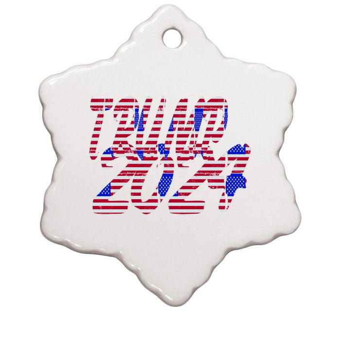 Trump 2024 American Grunge Style Ceramic Star Ornament