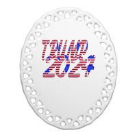 Trump 2024 American Grunge Style Ceramic Oval Ornament