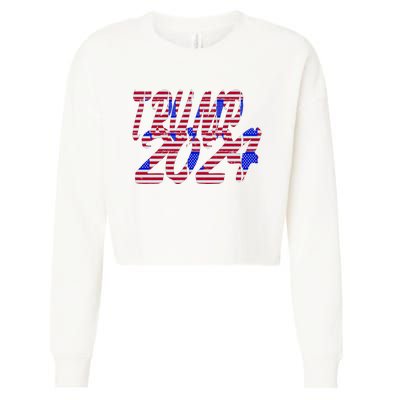 Trump 2024 American Grunge Style Cropped Pullover Crew