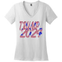 Trump 2024 American Grunge Style Women's V-Neck T-Shirt