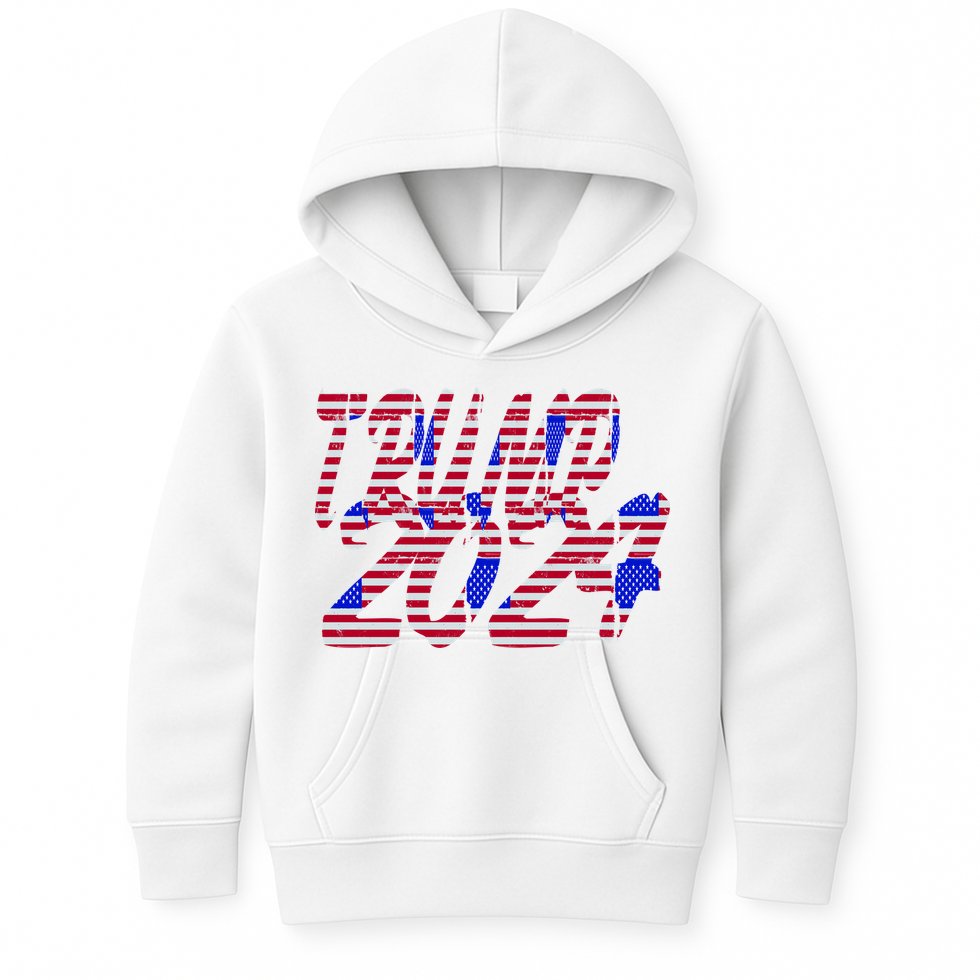 Trump 2024 American Grunge Style Kids Hoodie