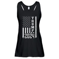 Trump 2024 American Flag Patriotic Vintage Ladies Essential Flowy Tank