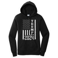 Trump 2024 American Flag Patriotic Vintage Women's Pullover Hoodie