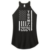 Trump 2024 American Flag Patriotic Vintage Women's Perfect Tri Rocker Tank