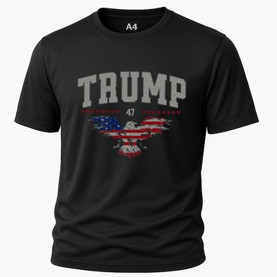 Trump 2024 America First Bald Eagle Pro Trump Usa Flag Zip Performance Shirt