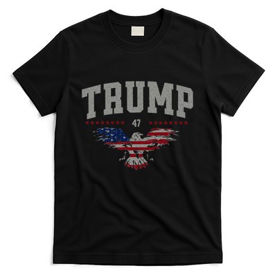 Trump 2024 America First Bald Eagle Pro Trump Usa Flag Zip T-Shirt