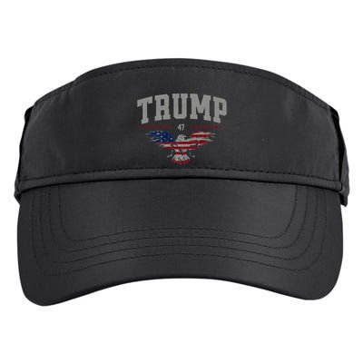 Trump 2024 America First Bald Eagle Pro Trump Usa Flag Zip Adult Drive Performance Visor