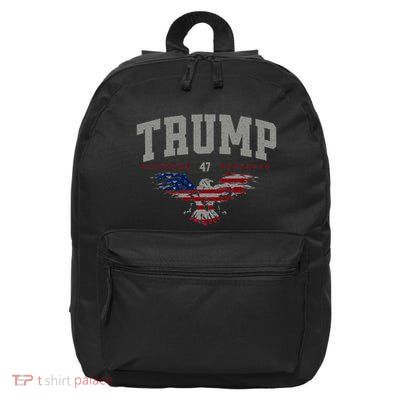 Trump 2024 America First Bald Eagle Pro Trump Usa Flag Zip 16 in Basic Backpack