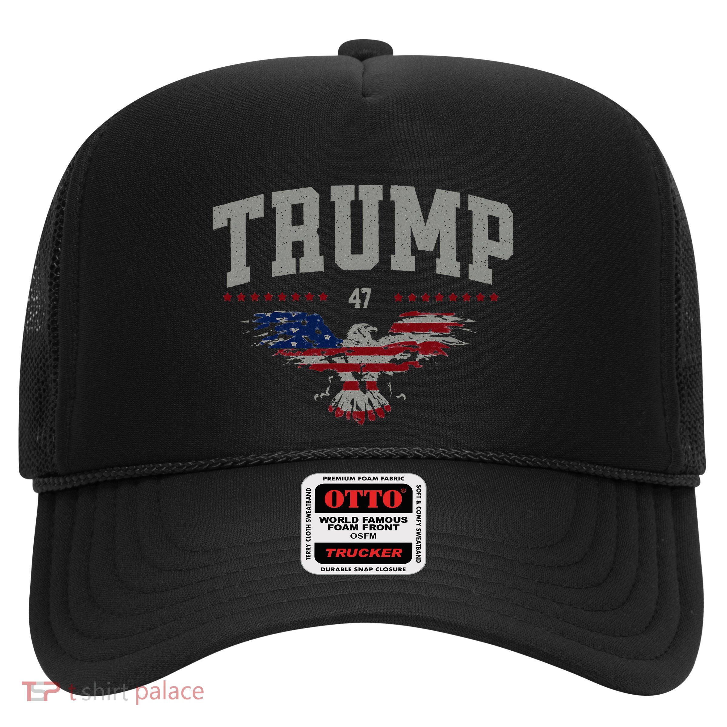 Trump 2024 America First Bald Eagle Pro Trump Usa Flag Zip Trucker Hat