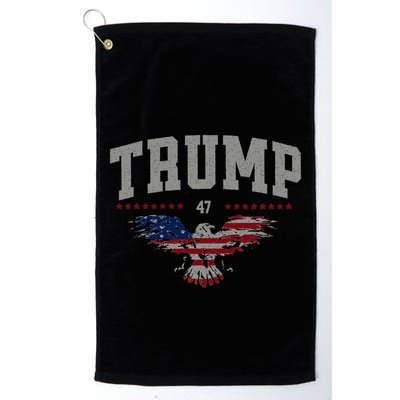 Trump 2024 America First Bald Eagle Pro Trump Usa Flag Zip Golf Towel