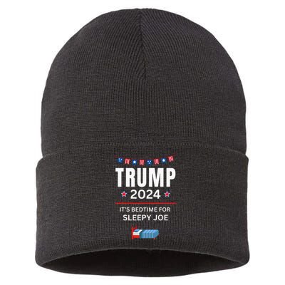 Trump 2024funny Anti Sleepy Joe Biden Pro Trump Republican Sustainable Knit Beanie