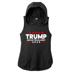 Trump 2024 Abolish The Malarkey Ladies PosiCharge Tri-Blend Wicking Draft Hoodie Tank