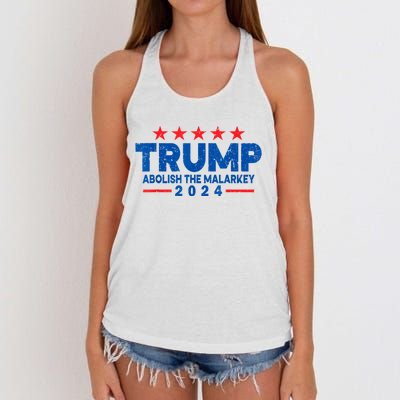 Trump 2024 Abolish The Malarkey Women's Knotted Racerback Tank