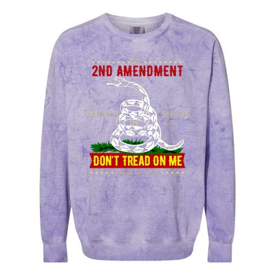 The 2nd Amendment Dont Tread On Me Gadsden Flag Colorblast Crewneck Sweatshirt