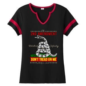 The 2nd Amendment Dont Tread On Me Gadsden Flag Ladies Halftime Notch Neck Tee