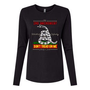 The 2nd Amendment Dont Tread On Me Gadsden Flag Womens Cotton Relaxed Long Sleeve T-Shirt