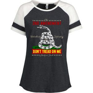 The 2nd Amendment Dont Tread On Me Gadsden Flag Enza Ladies Jersey Colorblock Tee