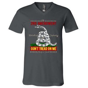 The 2nd Amendment Dont Tread On Me Gadsden Flag V-Neck T-Shirt