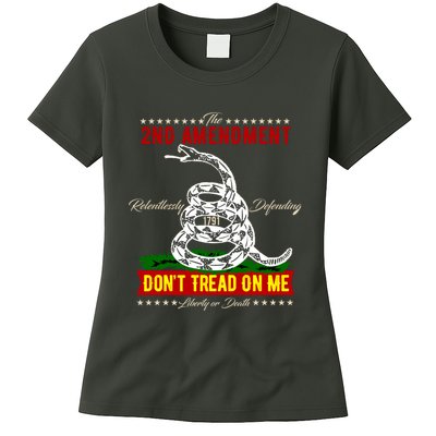 The 2nd Amendment Dont Tread On Me Gadsden Flag Womens T-Shirt