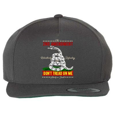 The 2nd Amendment Dont Tread On Me Gadsden Flag Wool Snapback Cap