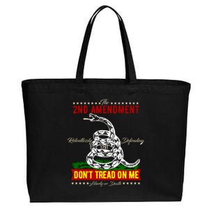 The 2nd Amendment Dont Tread On Me Gadsden Flag Cotton Canvas Jumbo Tote