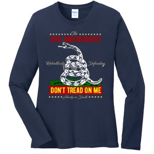 The 2nd Amendment Dont Tread On Me Gadsden Flag Ladies Long Sleeve Shirt