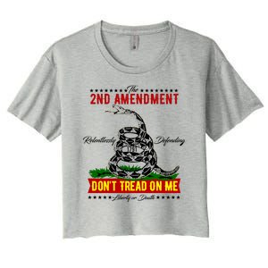 The 2nd Amendment Dont Tread On Me Gadsden Flag Women's Crop Top Tee