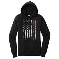 Trump 2024 American Flag Vintage Women's Pullover Hoodie