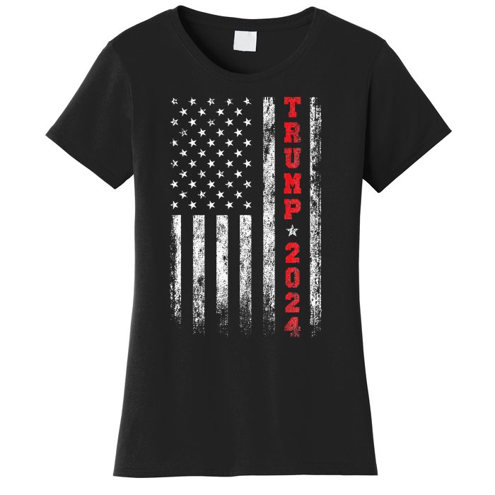 Trump 2024 American Flag Vintage Women's T-Shirt