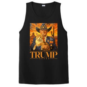 Trump 2024 And Cat Western Cowboy Patriotic PosiCharge Competitor Tank