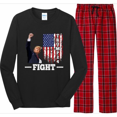 Trump 2024 Assasination Butler Pennsylvania Trump Fight Long Sleeve Pajama Set