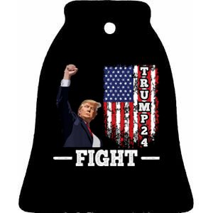 Trump 2024 Assasination Butler Pennsylvania Trump Fight Ceramic Bell Ornament