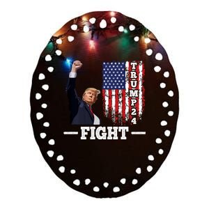 Trump 2024 Assasination Butler Pennsylvania Trump Fight Ceramic Oval Ornament