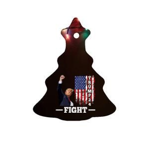 Trump 2024 Assasination Butler Pennsylvania Trump Fight Ceramic Tree Ornament