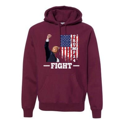 Trump 2024 Assasination Butler Pennsylvania Trump Fight Premium Hoodie