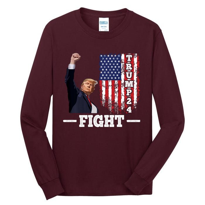 Trump 2024 Assasination Butler Pennsylvania Trump Fight Tall Long Sleeve T-Shirt