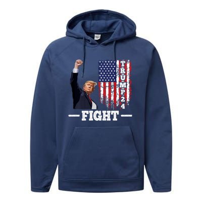 Trump 2024 Assasination Butler Pennsylvania Trump Fight Performance Fleece Hoodie