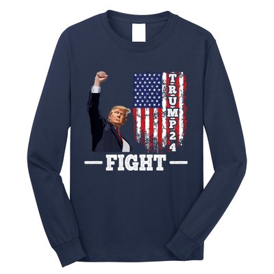 Trump 2024 Assasination Butler Pennsylvania Trump Fight Long Sleeve Shirt