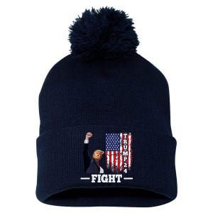 Trump 2024 Assasination Butler Pennsylvania Trump Fight Pom Pom 12in Knit Beanie